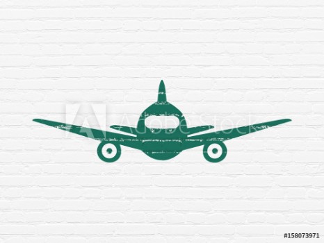 Picture of Travel concept Aircraft on wall background